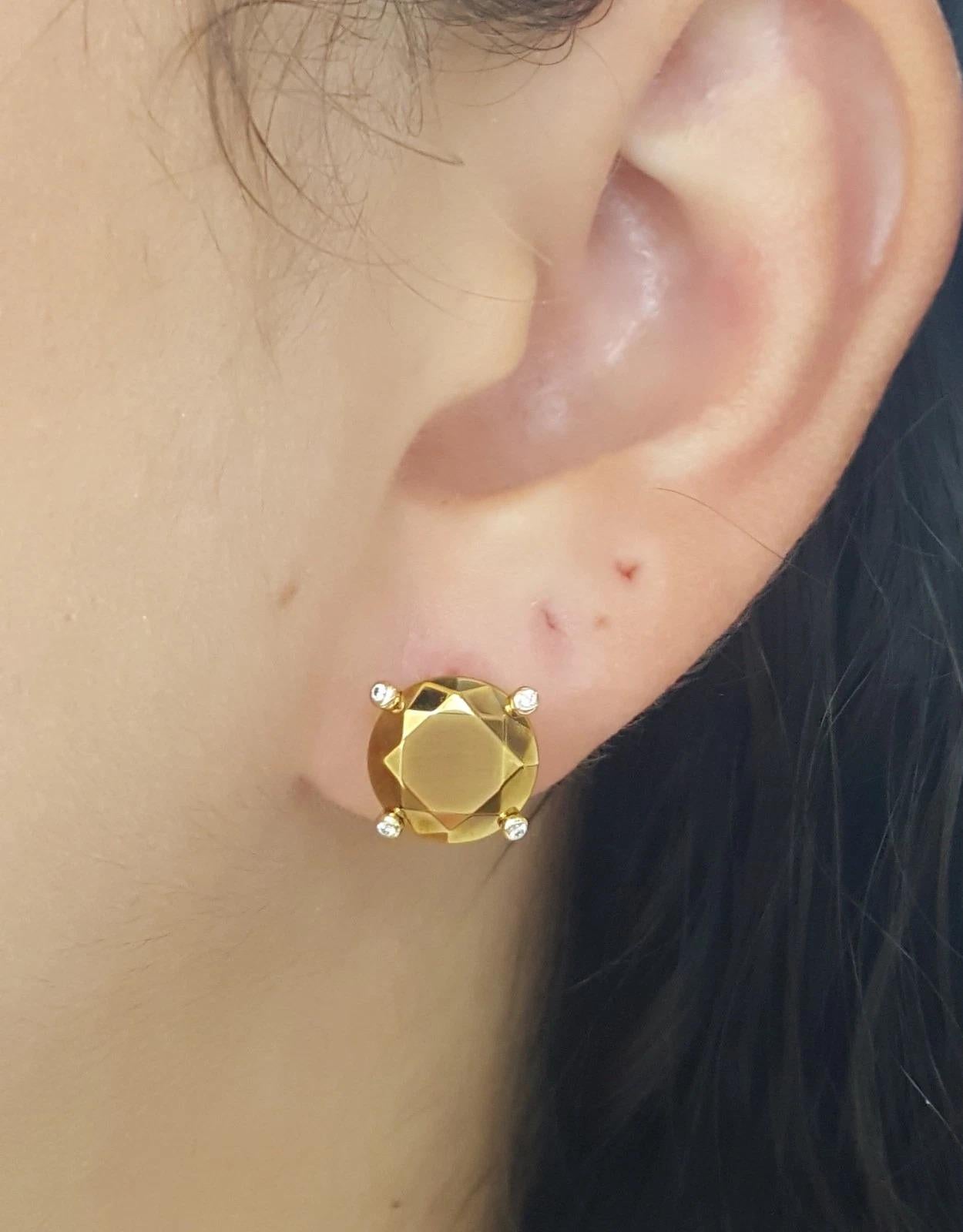 Chopard Pendientes de oro amarillo de 18 quilates con diamantes y titanio Corte redondo en venta