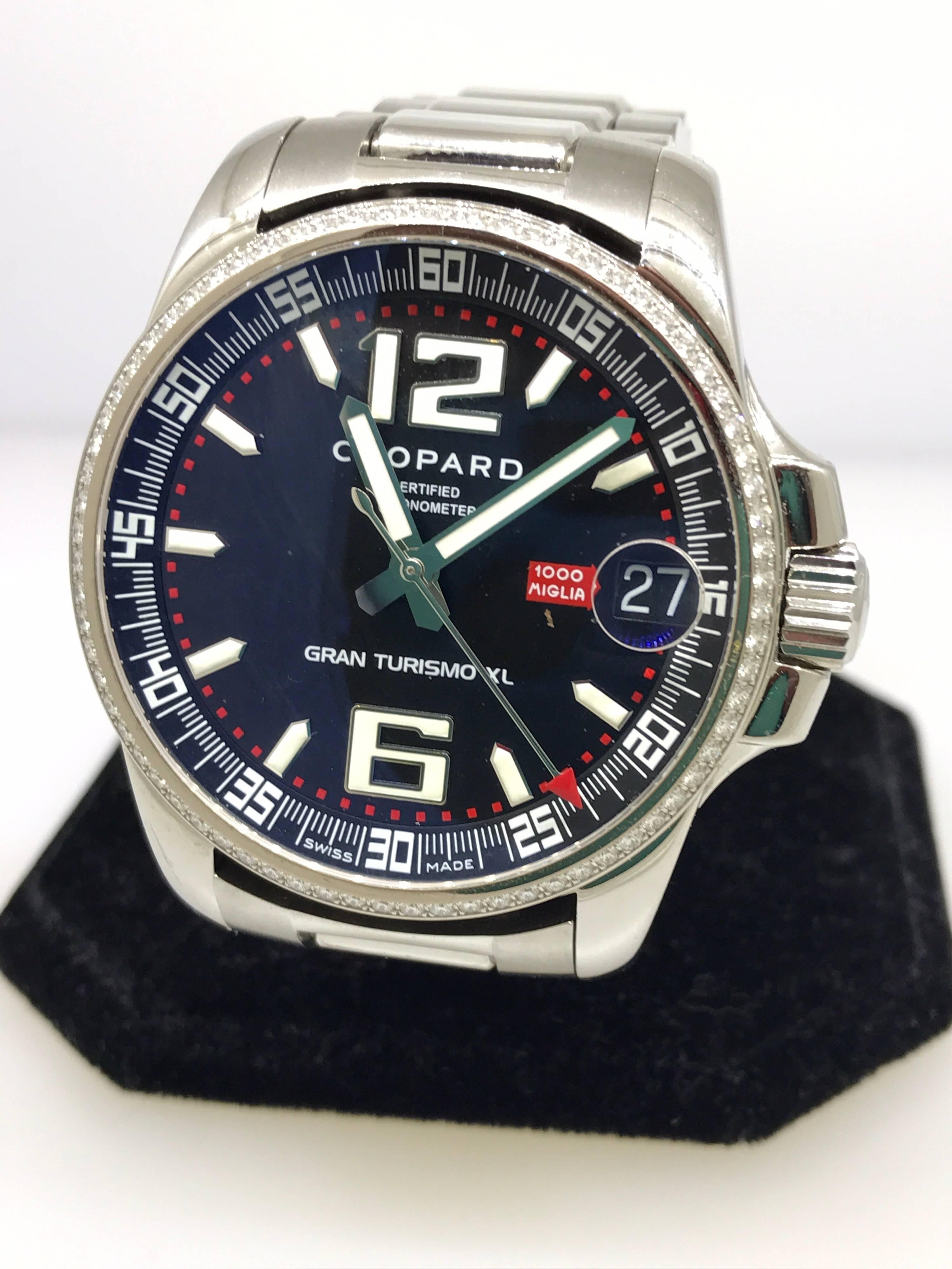 Chopard Gran Turismo Stainless Steel Bezel Bracelet Automatic Men’s Watch In New Condition For Sale In New York, NY