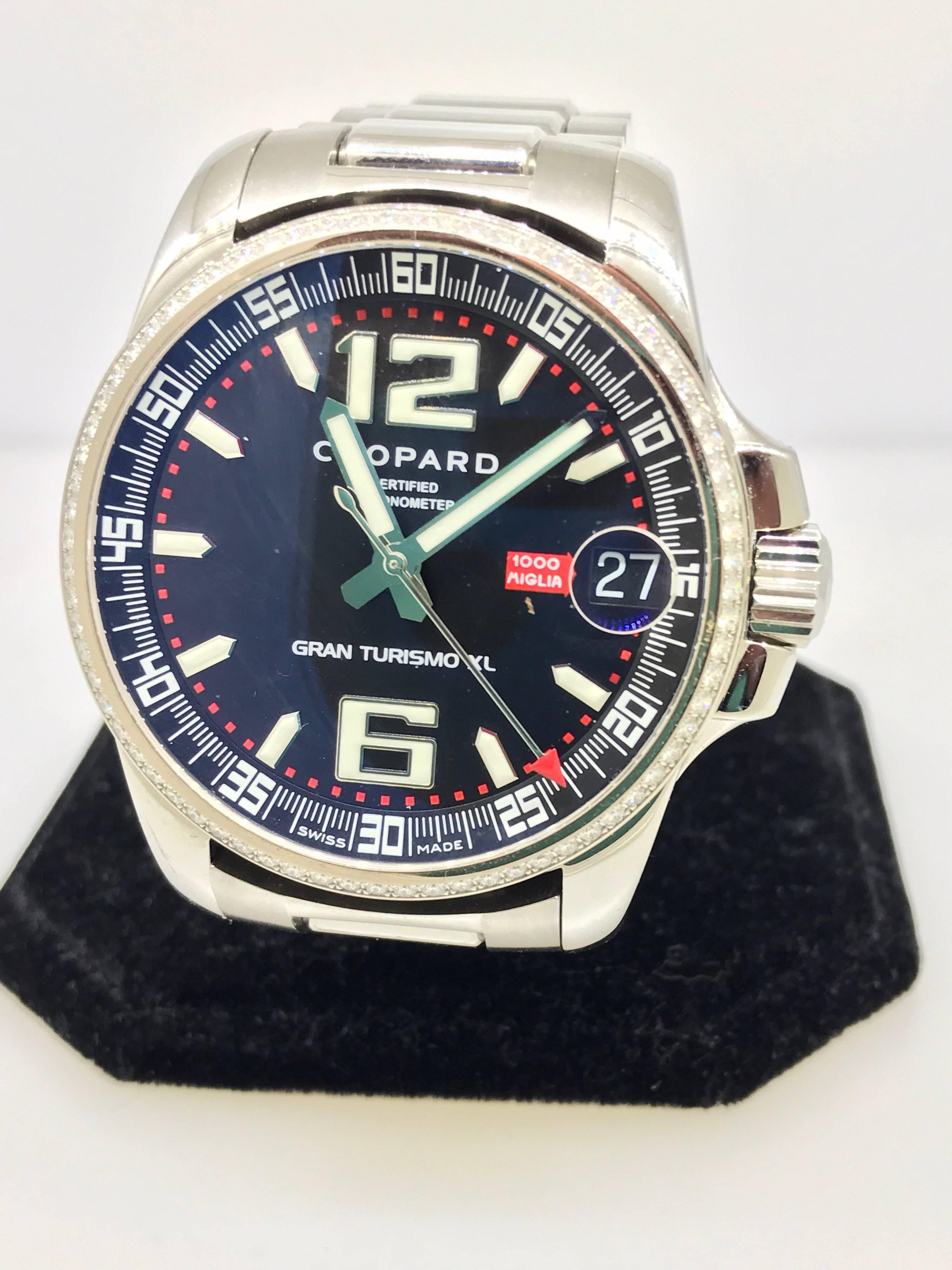 Men's Chopard Gran Turismo Stainless Steel Bezel Bracelet Automatic Men’s Watch For Sale