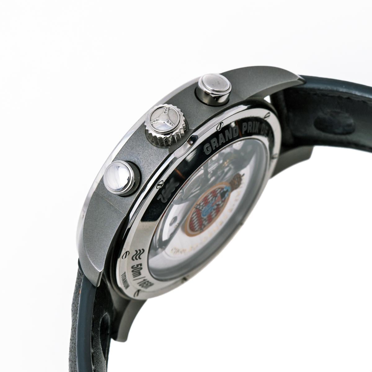 Chopard Grey Titanium Leather Grand Prix de Monaco Men's Wristwatch 42 mm 2