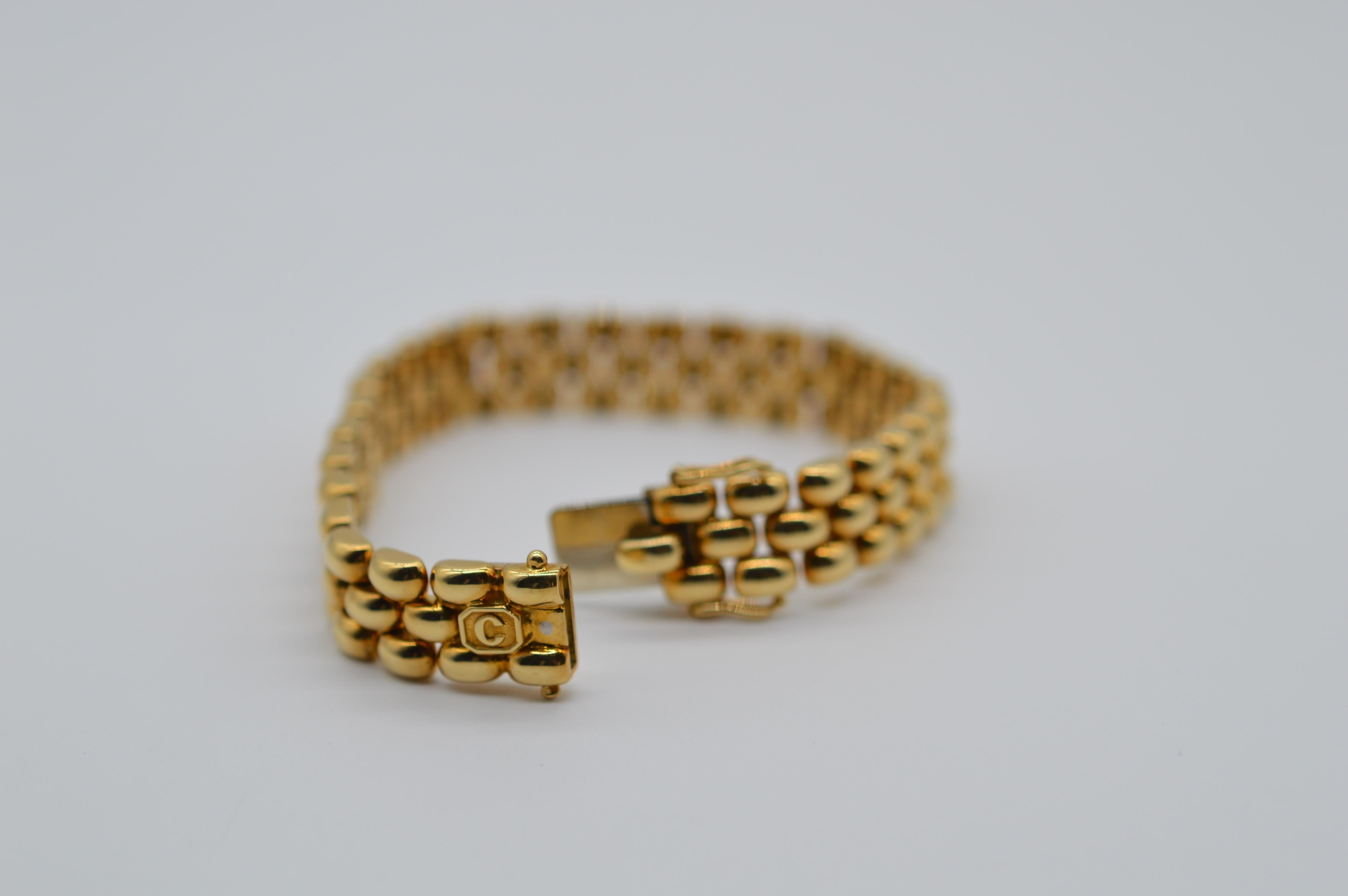 Chopard Gstaad Link Bracelet
18K Yellow Gold
Weight 55.5 grams
Vintage unworn condition
From 1990