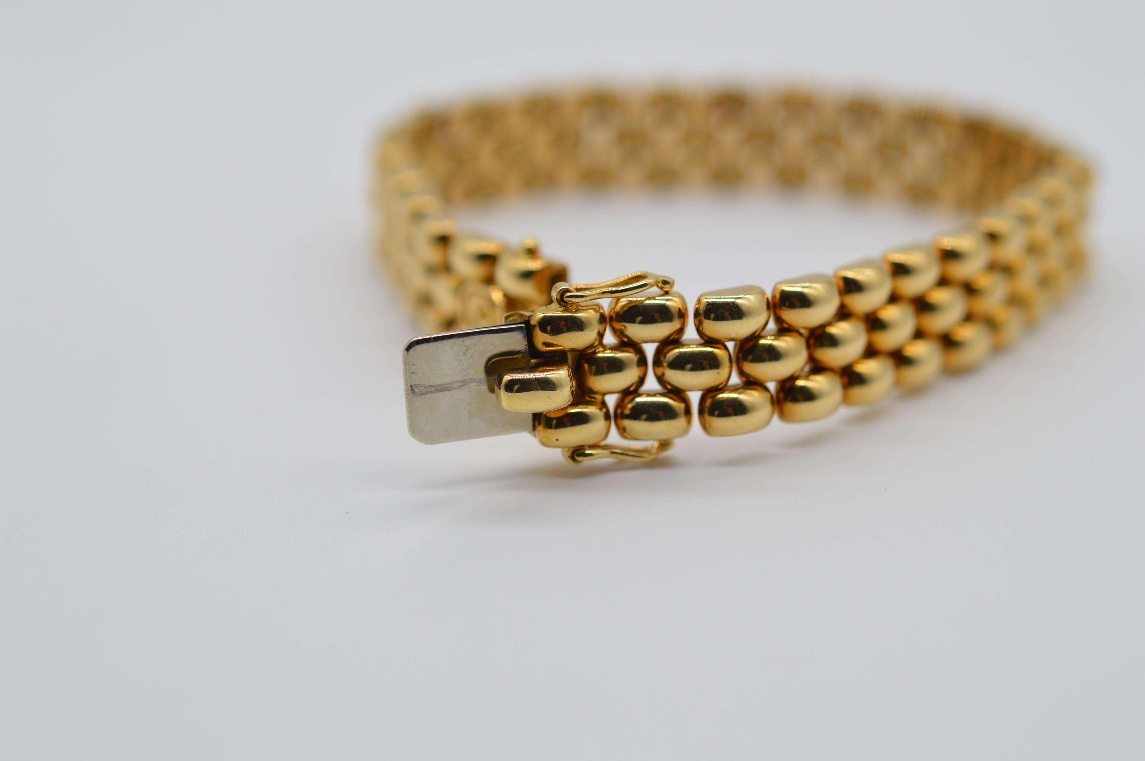 Chopard Gstaad 18K Yellow Gold Link Bracelet Unworn In New Condition For Sale In Geneva, CH