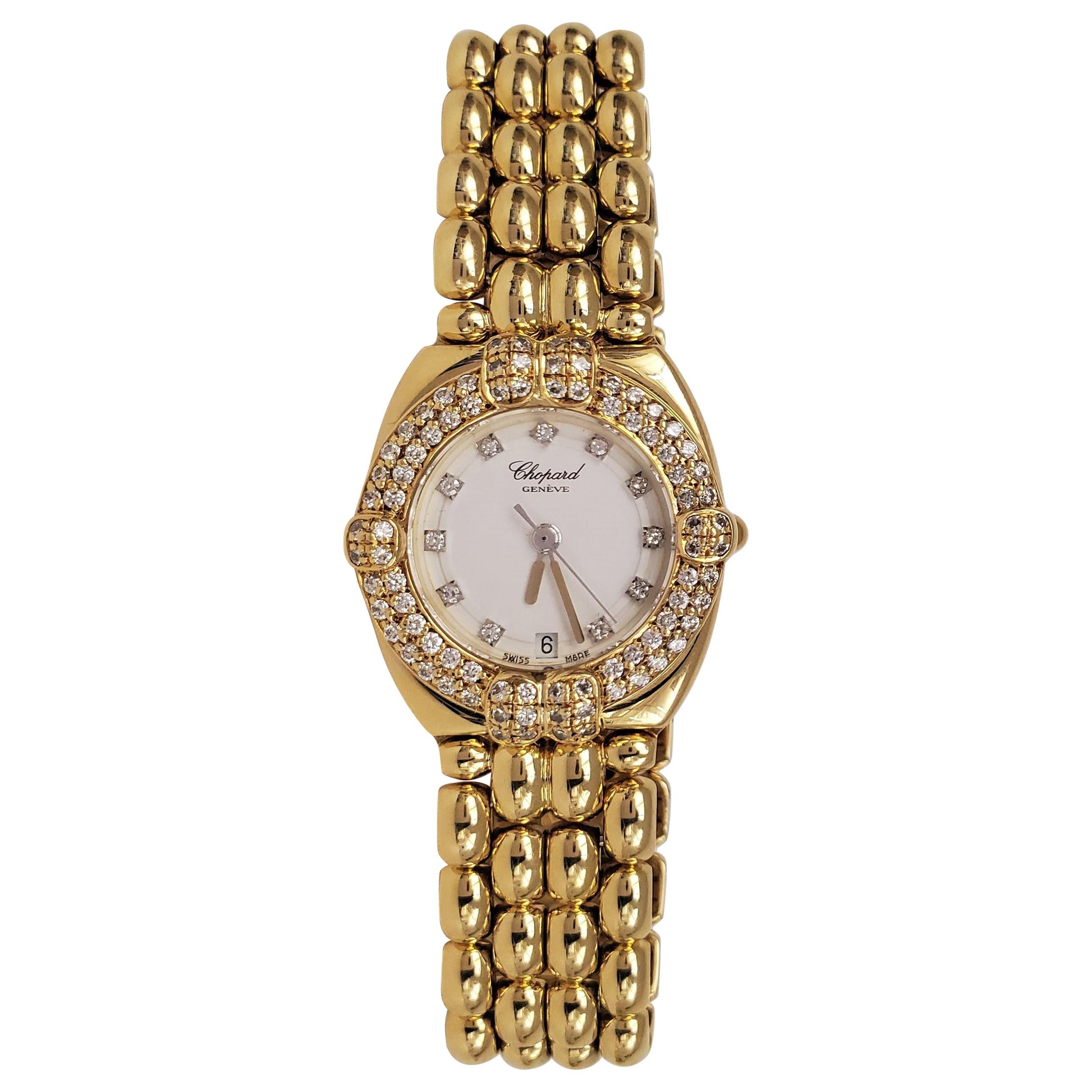 Chopard Gstaad Gold and Diamond Ladies Watch For Sale