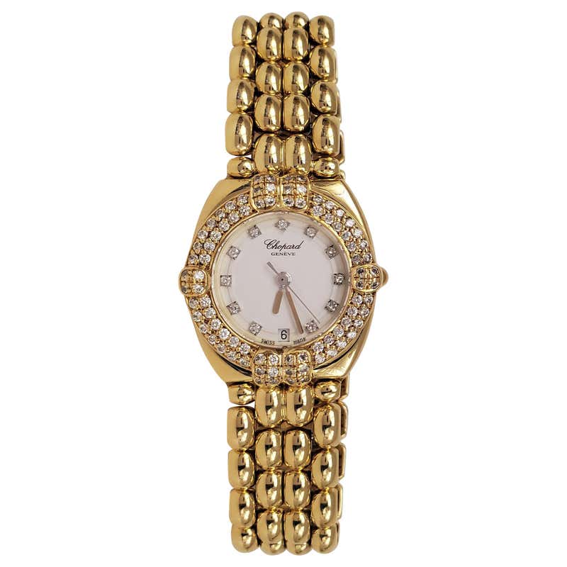 Chopard Ladies Gold Diamond Sapphire Watch For Sale at 1stdibs