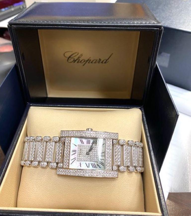 chopard full diamond watch