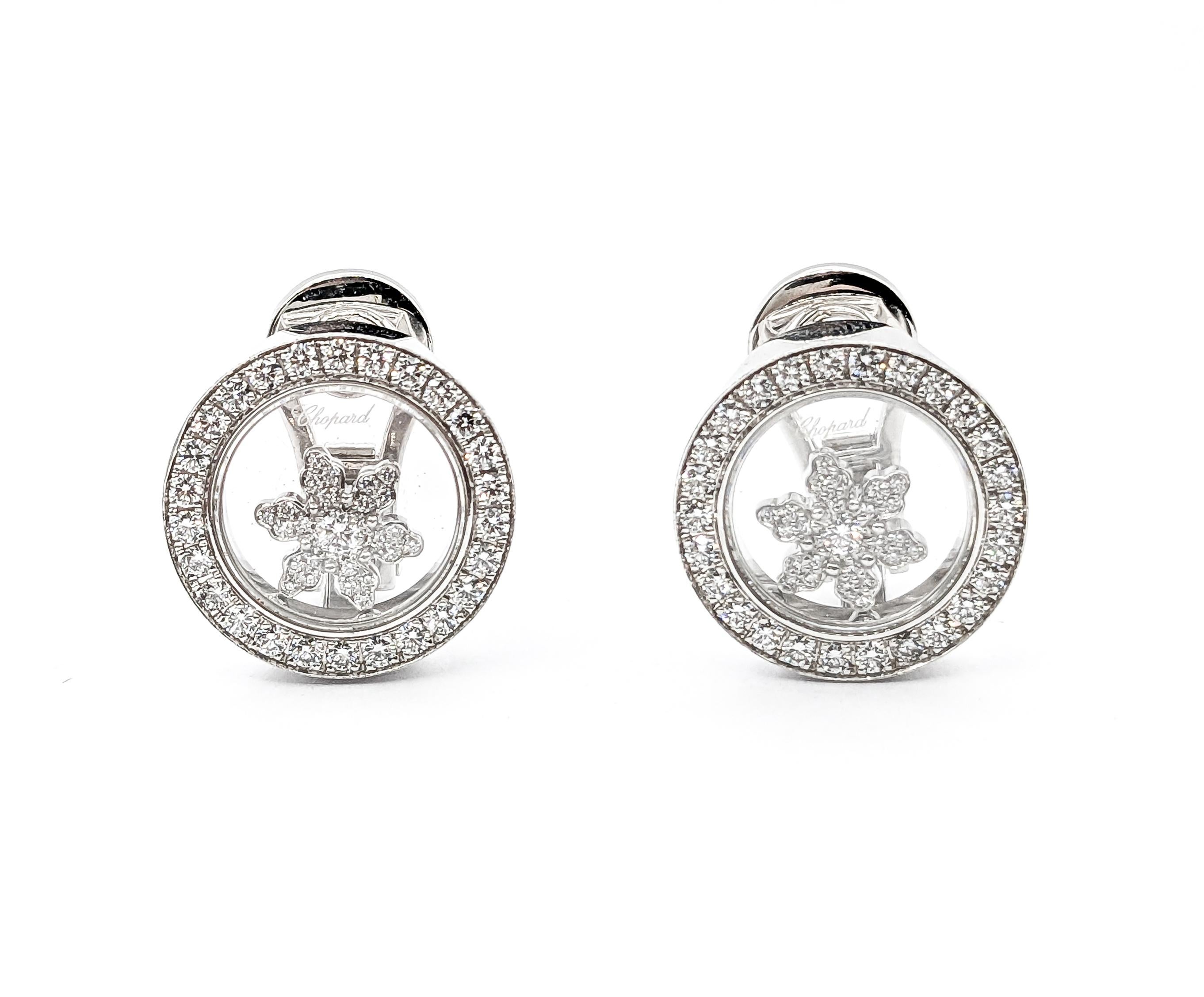 Chopard Happy 1,06 Karat Diamant-Schneeflocken-Ohrringe 18kt Weißgold 4