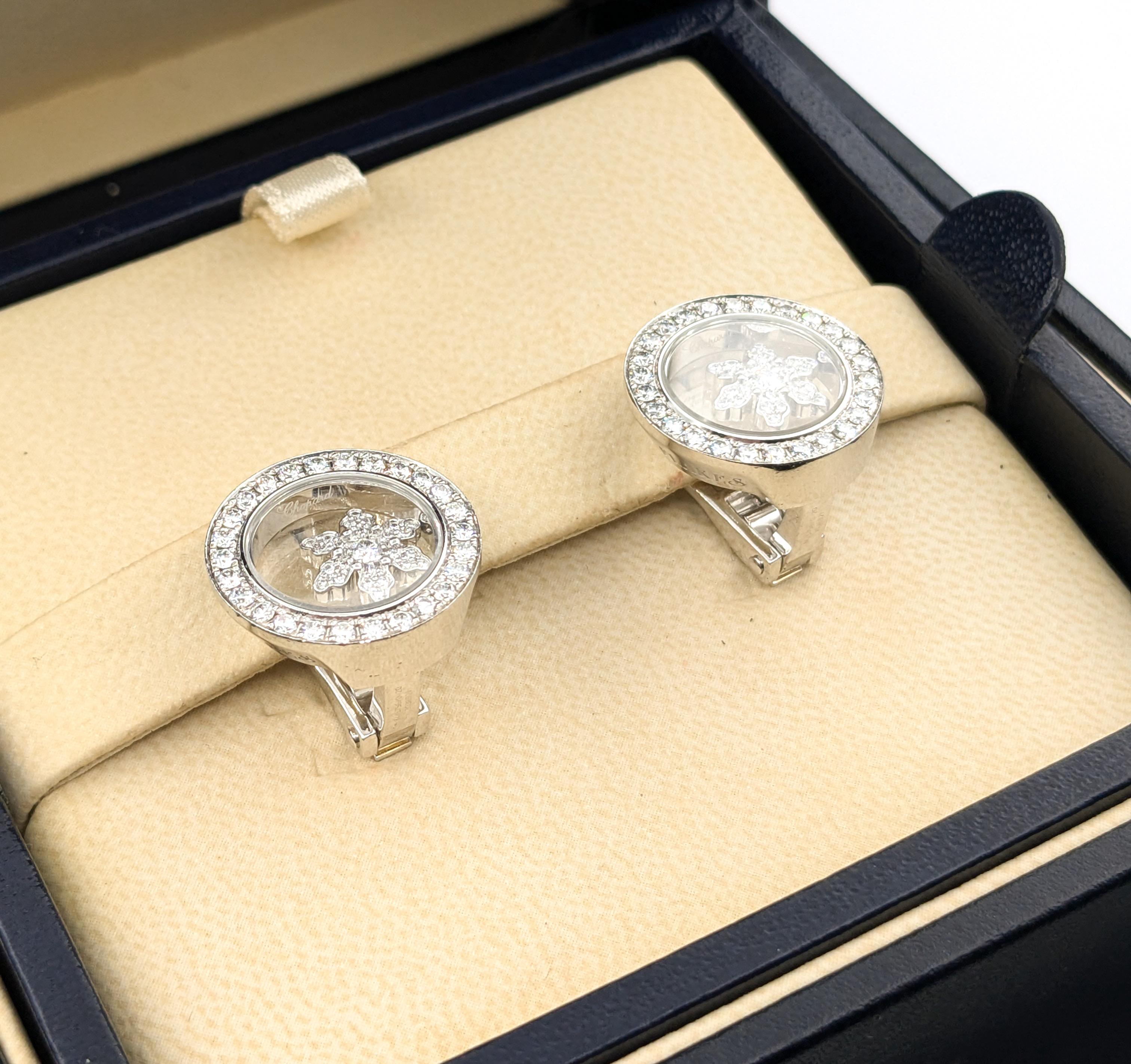 Chopard Happy 1,06 Karat Diamant-Schneeflocken-Ohrringe 18kt Weißgold 5