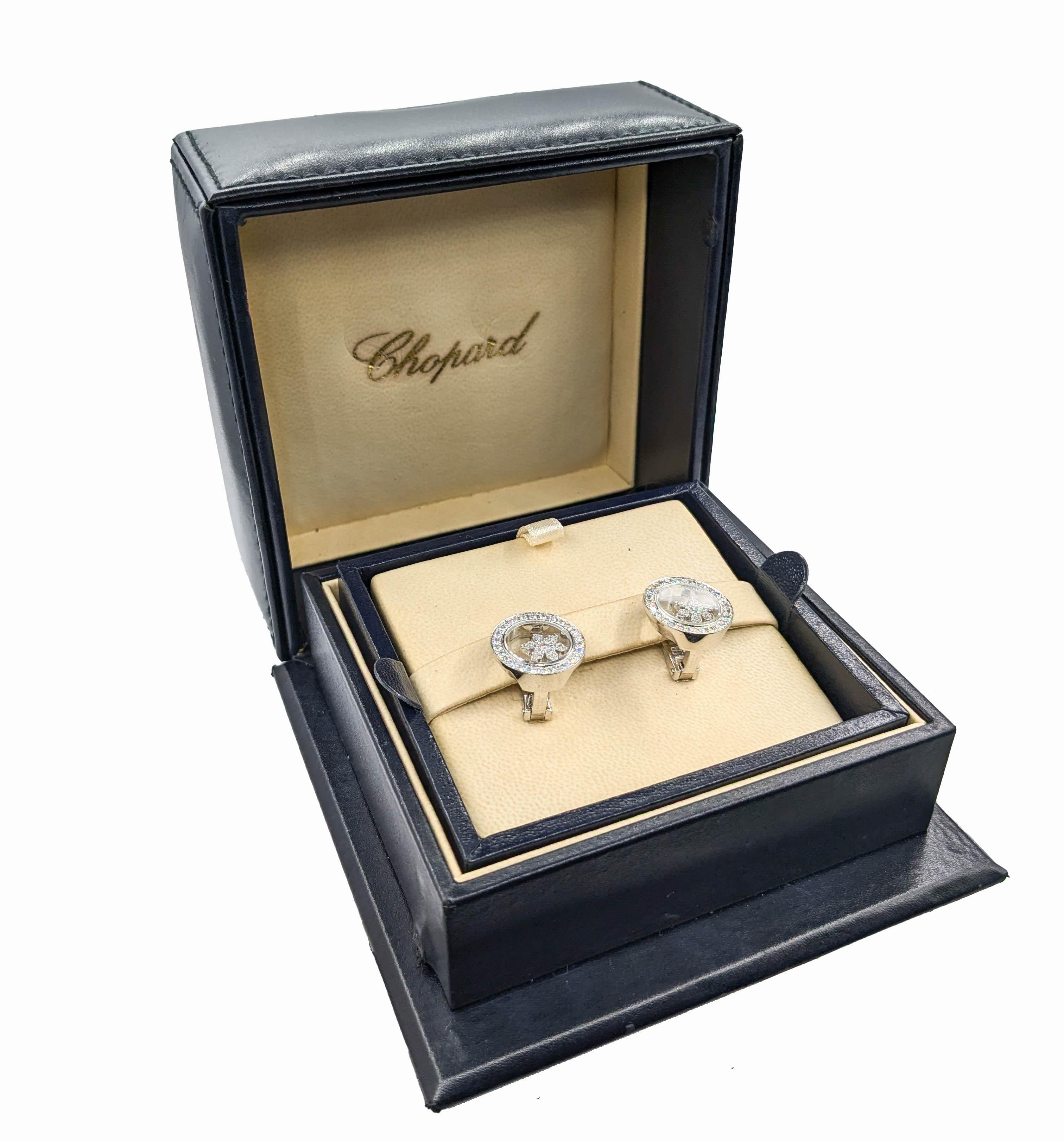 Chopard Happy 1,06 Karat Diamant-Schneeflocken-Ohrringe 18kt Weißgold 6