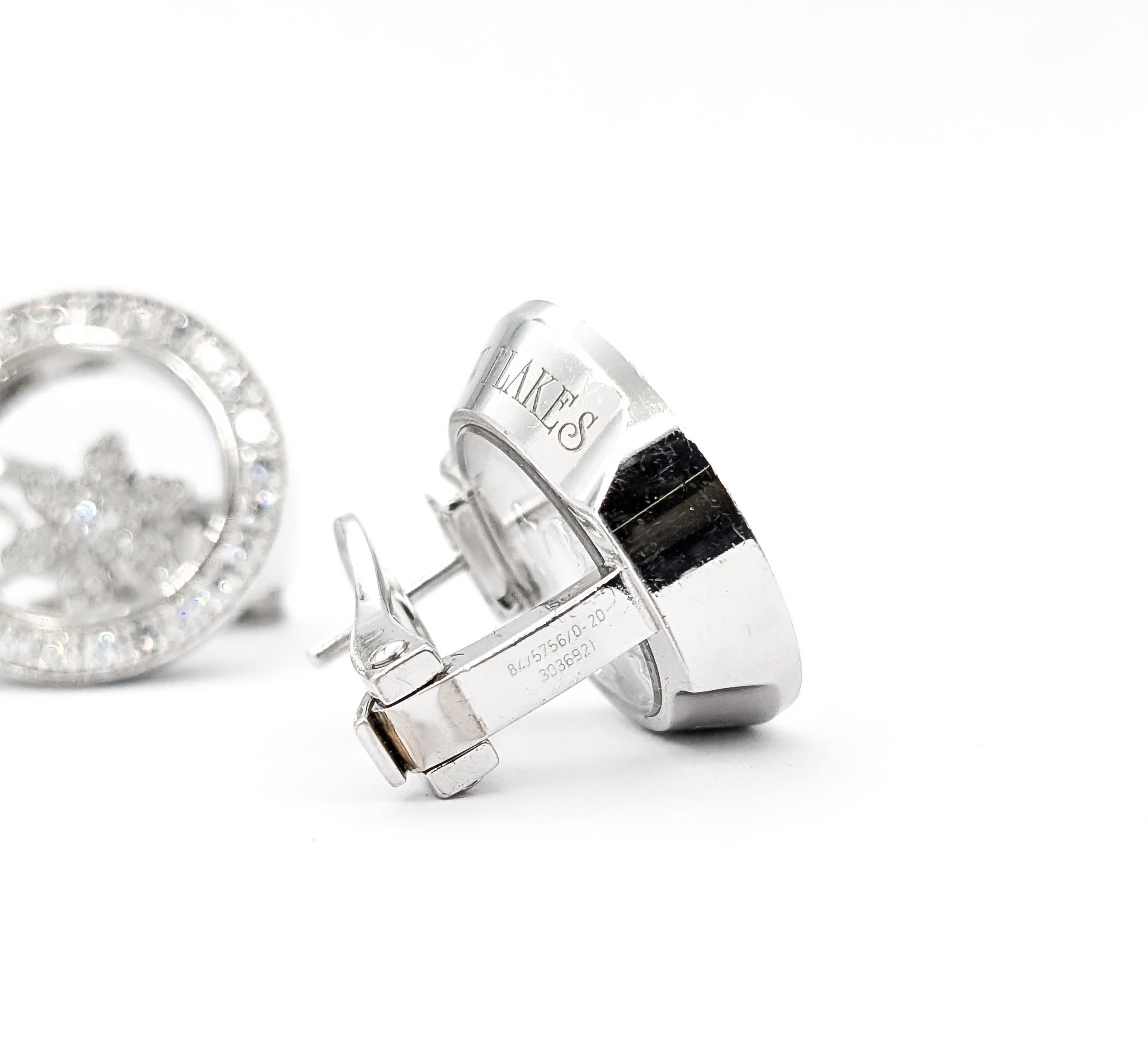 Chopard Happy 1,06 Karat Diamant-Schneeflocken-Ohrringe 18kt Weißgold Damen