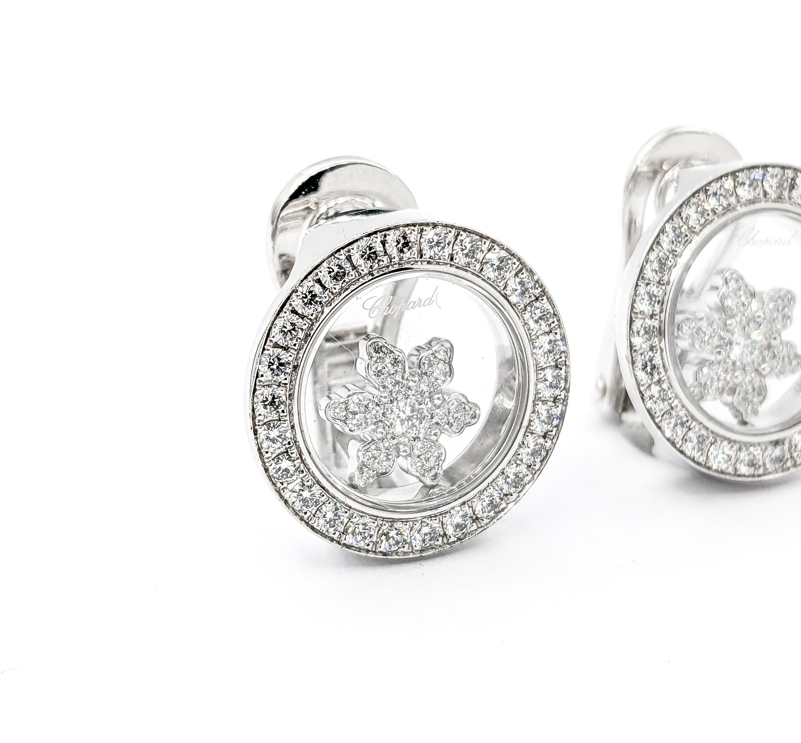 Chopard Happy 1,06 Karat Diamant-Schneeflocken-Ohrringe 18kt Wei�ßgold 2