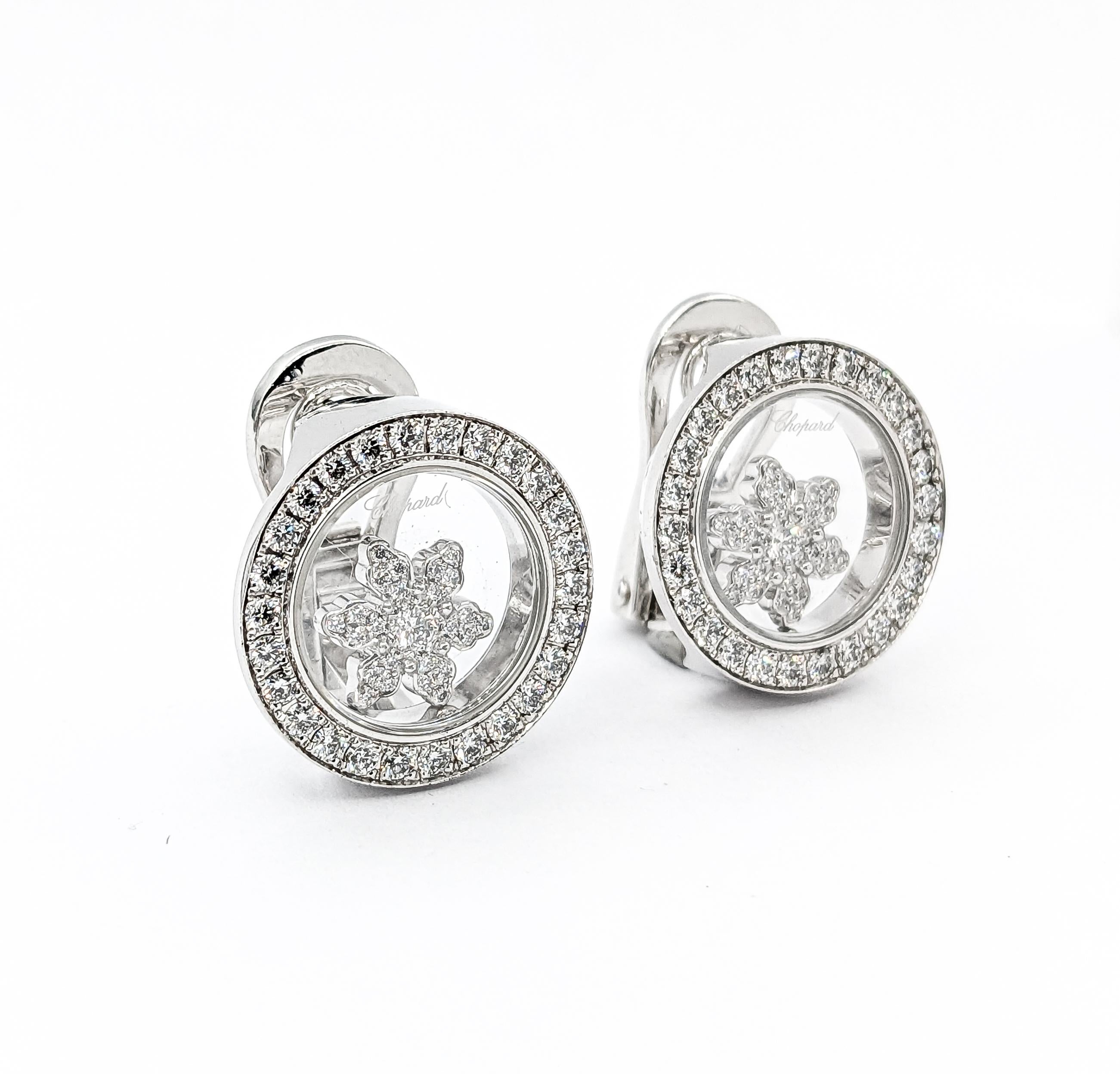 Chopard Happy 1,06 Karat Diamant-Schneeflocken-Ohrringe 18kt Weißgold 3
