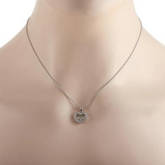 Happy 18 Karat Weißgold Halskette mit 0,35 Karat Diamant-Anhänger von Chopard