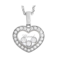 Happy 18 Karat Weißgold Halskette mit 0,35 Karat Diamant-Anhänger von Chopard