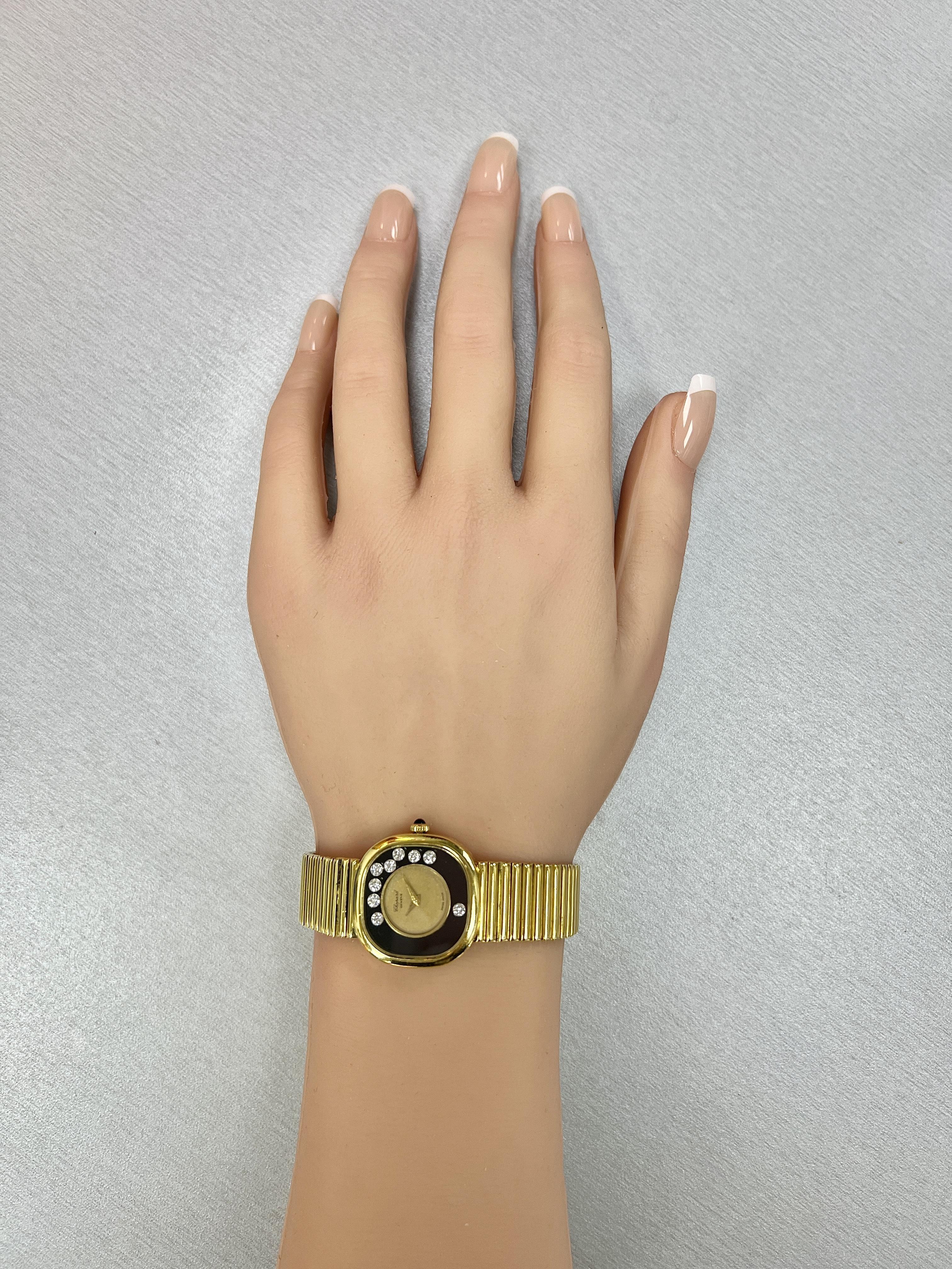 Orologio da donna Chopard Happy in oro giallo 18 carati con diamanti in vendita 1