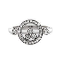 Chopard Happy 3 Floating Diamonds Circle Ring 18K White Gold with Diamonds