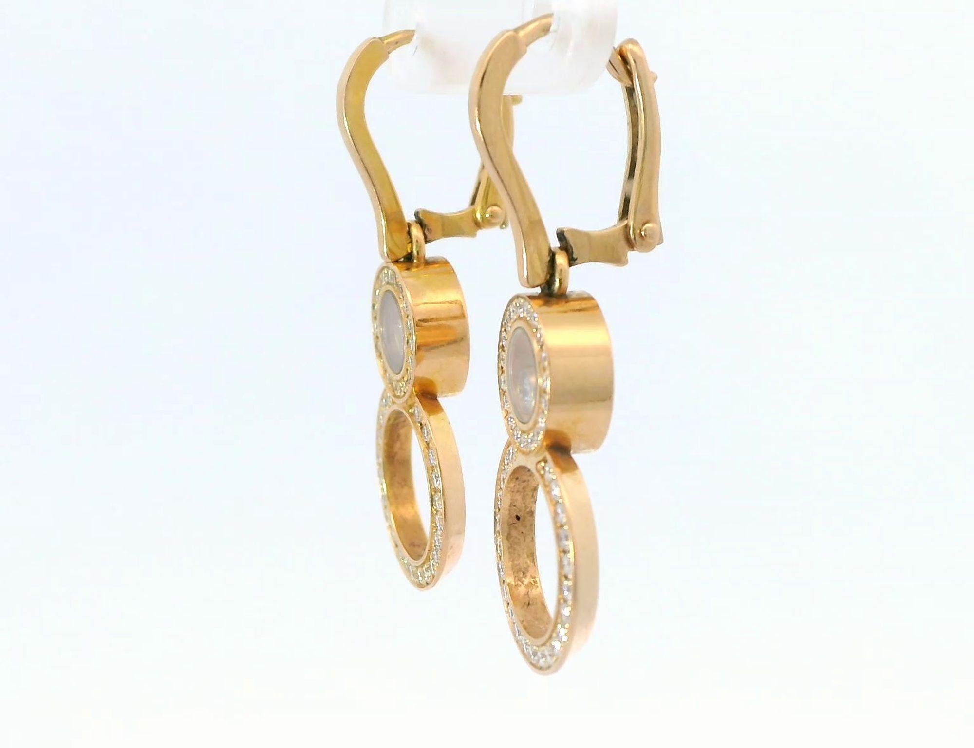 Chopard Happy 8 Rose Gold Diamond Earrings In Excellent Condition For Sale In UTRECHT, NL