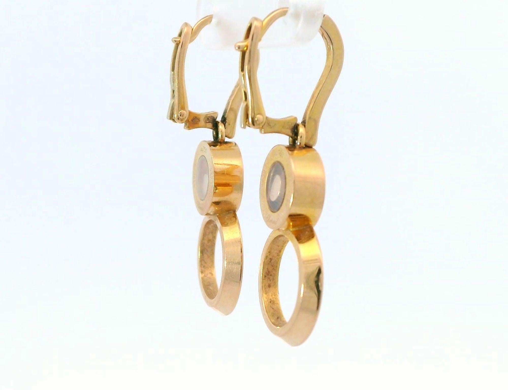Chopard Happy 8 Rose Gold Diamond Earrings For Sale 1