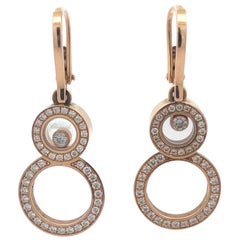 Chopard Happy 8 Rose Gold Diamond Earrings