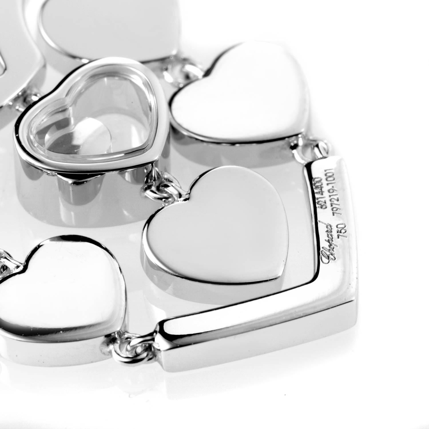 Chopard Happy Amore 18 Karat White Gold Diamond Pendant Necklace In New Condition In Southampton, PA