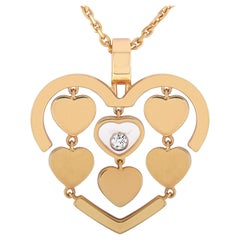 Chopard Happy Amore Small Hearts 18 Karat Rose Gold and Diamond Pendant Necklace