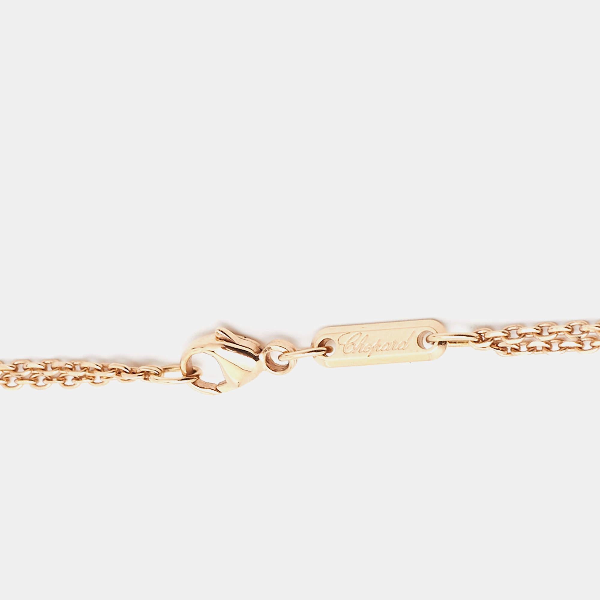 Chopard Happy Bubble Diamond 18k Rose Gold Pendant Necklace In Good Condition In Dubai, Al Qouz 2
