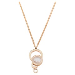 Chopard Happy Bubble Diamond 18k Rose Gold Pendant Necklace