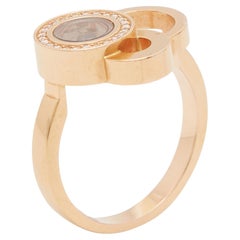 Chopard Happy Bubble Diamond 18k Rose Gold Ring Size 54