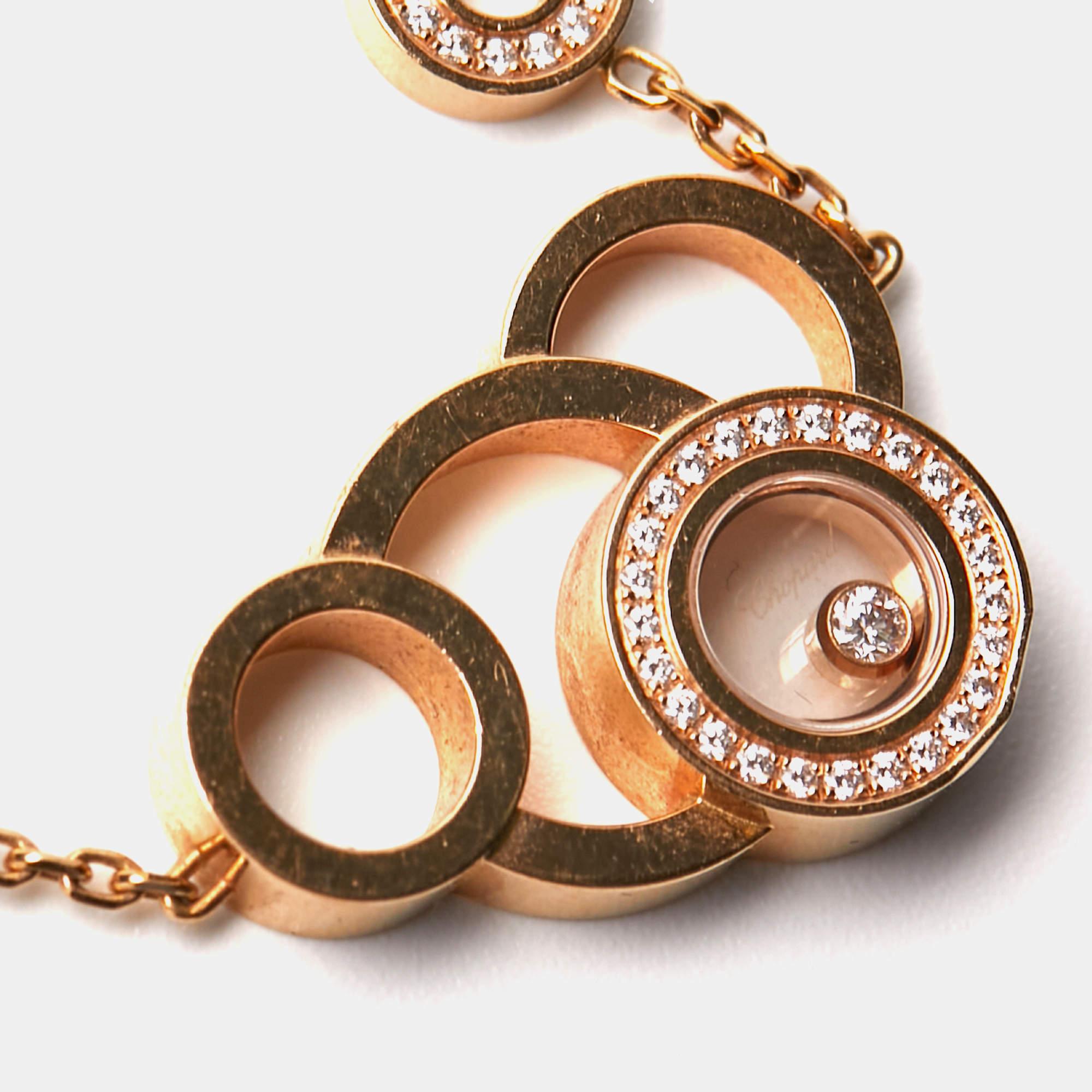 Chopard Happy Bubble Diamonds 18k Rose Gold Bracelet In Good Condition In Dubai, Al Qouz 2