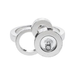 Chopard Happy Bubbles Diamond 18K White Gold Ring 52.5