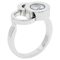 Chopard Happy Bubbles Diamond 18K White Gold Ring 52.5