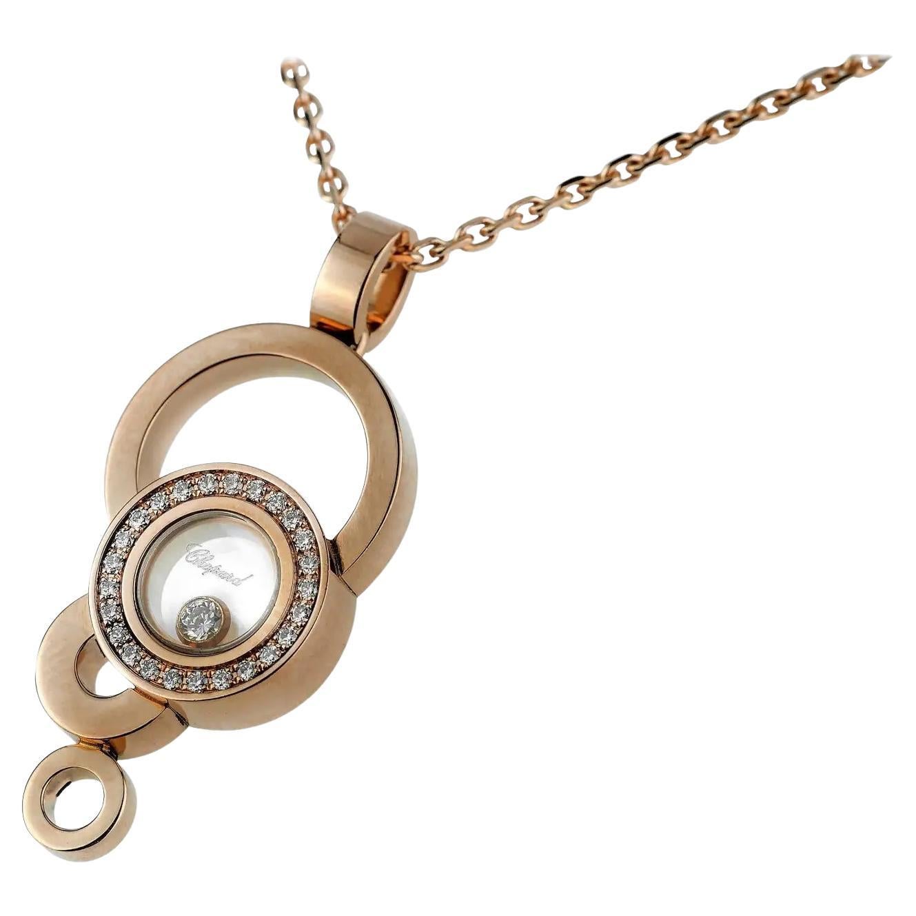 Chopard Happy Bubbles Diamond Pendant & Necklace in 18k Rose Gold