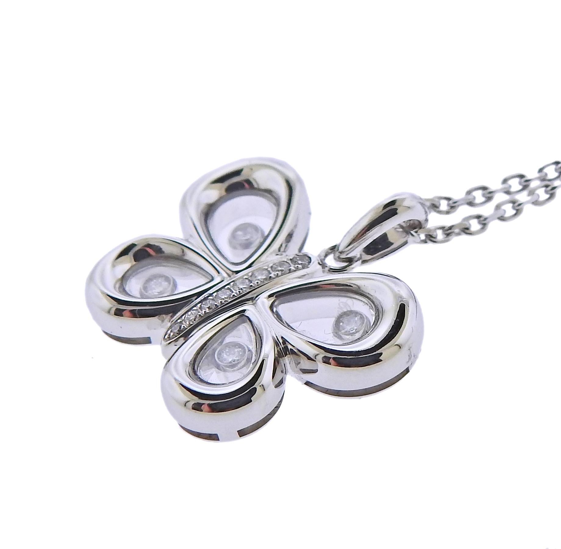Chopard Happy Butterflies Gold Diamant-Anhänger Halskette 799511-1201 (Rundschliff)