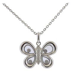 Chopard Happy Butterflies Gold Diamant-Anhänger Halskette 799511-1201