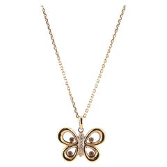 Chopard Happy Butterflies Pendant Necklace 18k Pink Gold with Diamonds