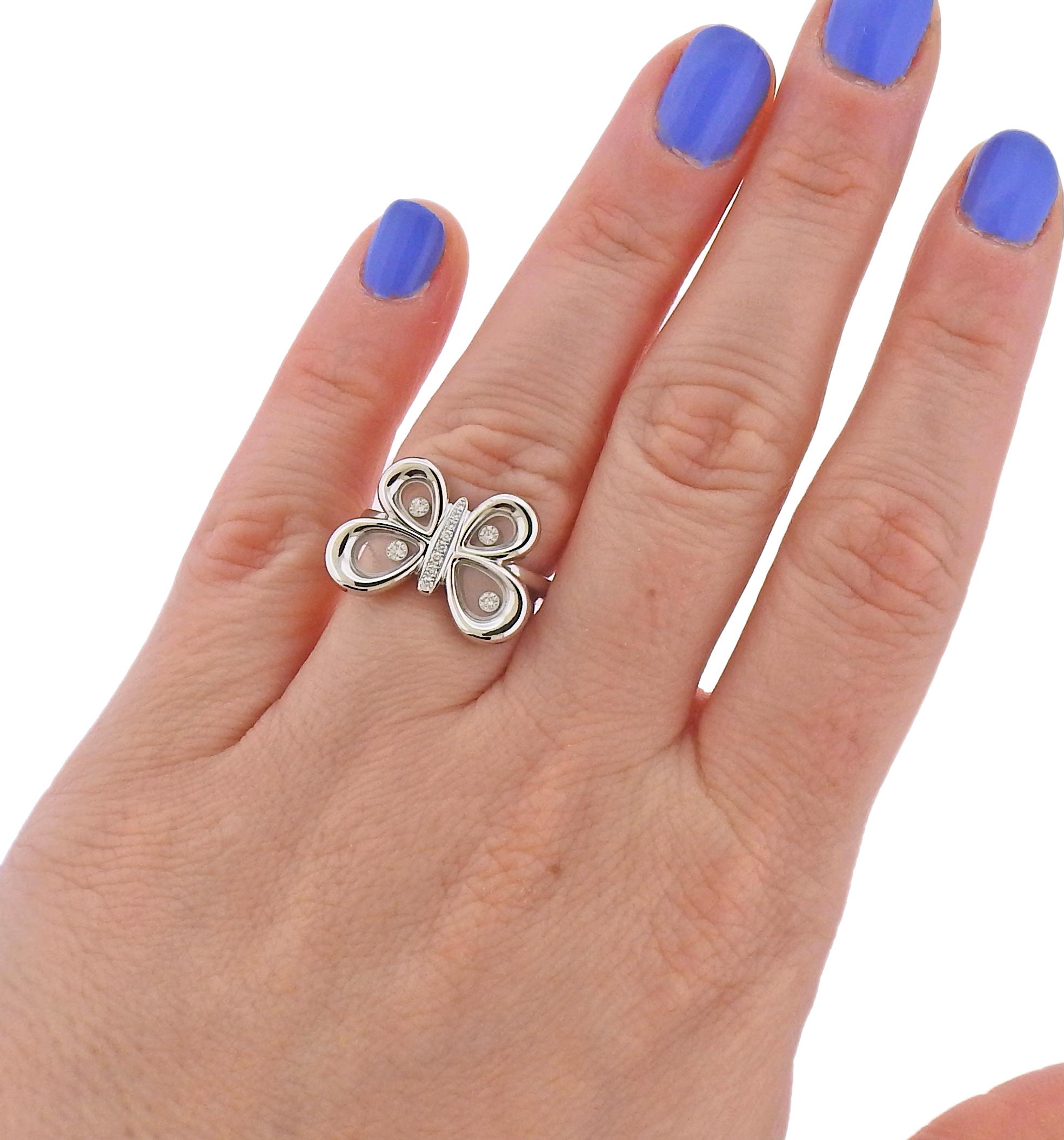 butterfly white gold ring