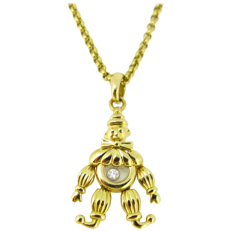 Chopard Happy Clown Happy Diamond Yellow Gold Pendant Necklace at 1stDibs |  chopard clown