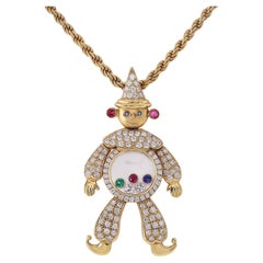 Chopard Happy Clown Pendant With Diamond's, Ruby's, Emerald, And Blue Sapphire's