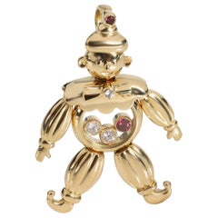 Chopard Happy Clown Pendant with Diamonds & Rubies in 18 Karat Yellow Gold 0.12