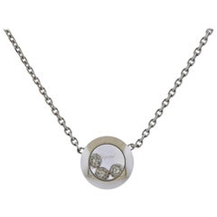 Chopard Happy Curves Gold Diamond Circle Pendant Necklace 819562-1001