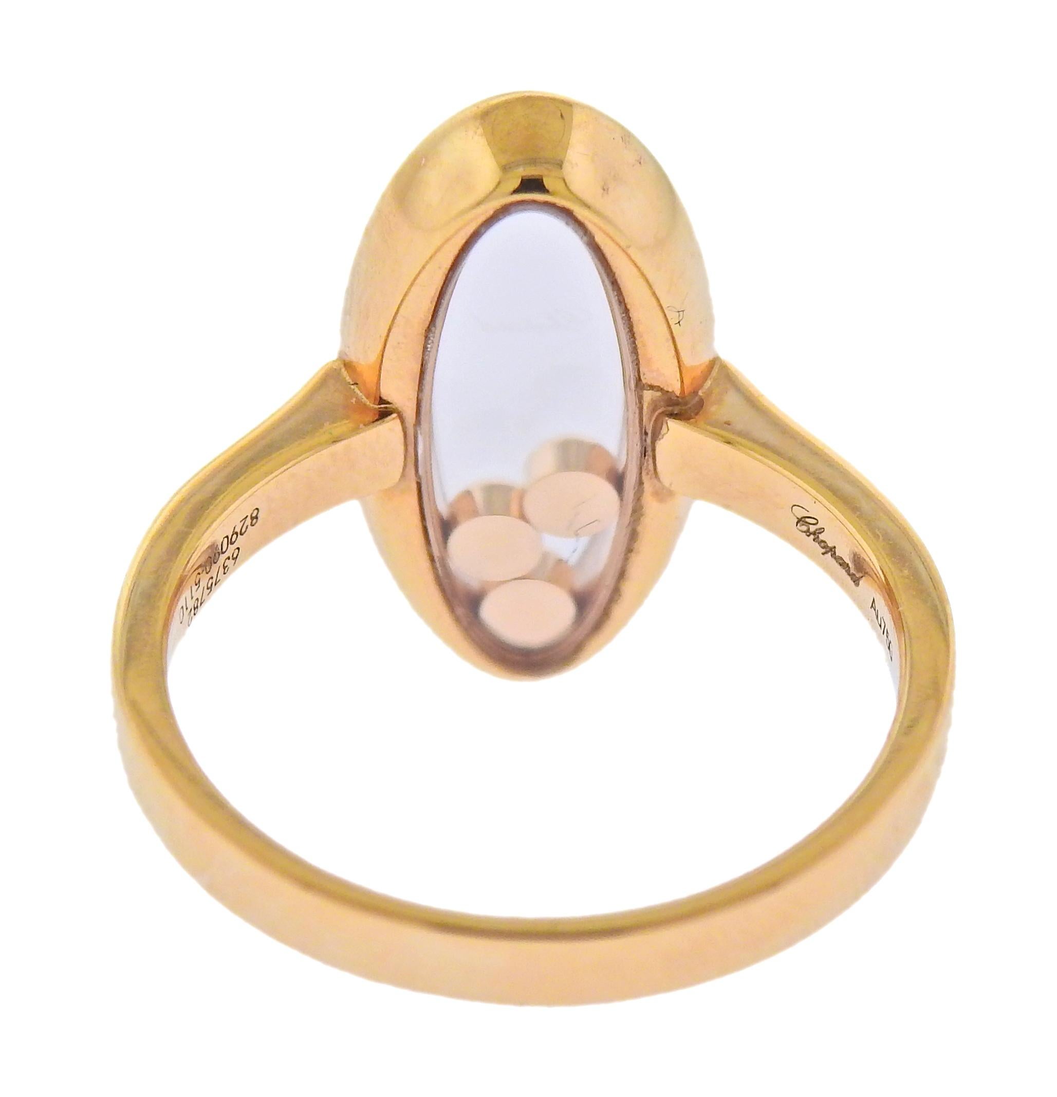 Ovalring mit Happy Curves aus Roségold mit Diamanten von Chopard (Rundschliff)