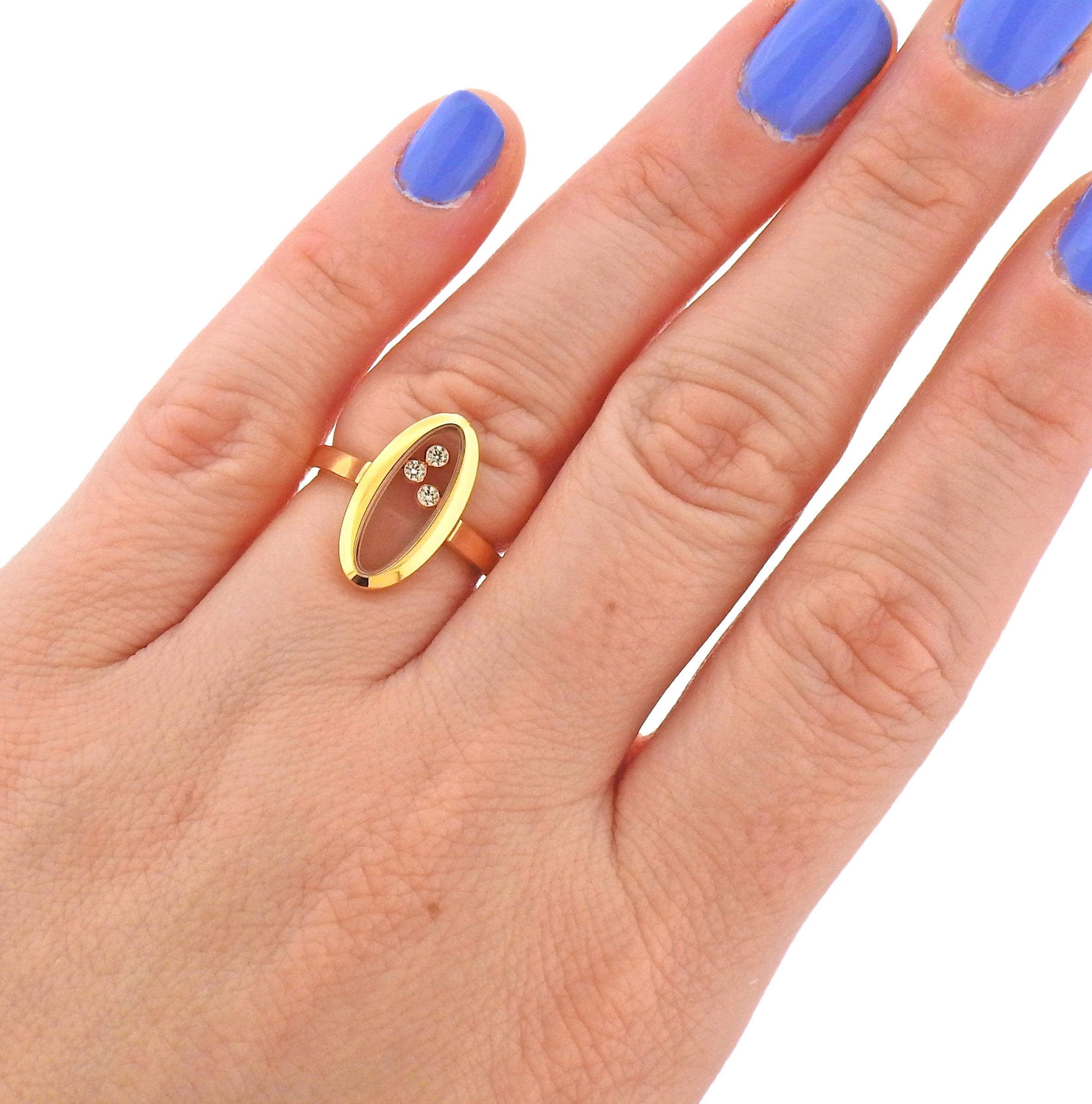 Ovalring mit Happy Curves aus Roségold mit Diamanten von Chopard im Zustand „Neu“ in Lambertville, NJ
