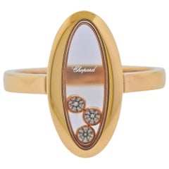 Chopard Happy Curves Rose Gold Diamond Oval Ring