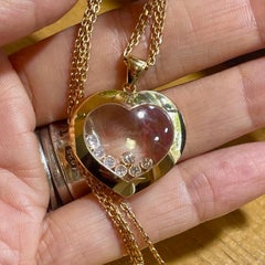 Chopard Happy Curves Rose Gold Diamond Pendant Necklace