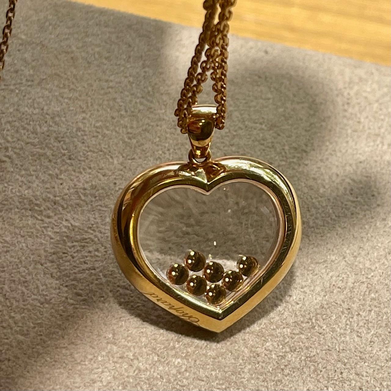 Brilliant Cut Chopard Happy Curves Rose Gold Diamond Pendant Necklace For Sale