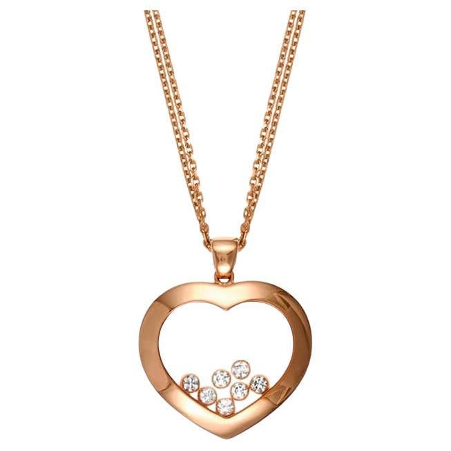 Chopard Happy Curves Rose Gold Diamond Pendant Necklace For Sale