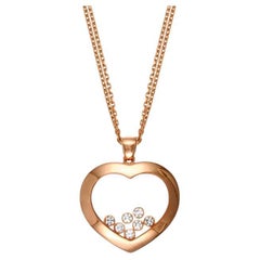 Chopard Happy Curves Rose Gold Diamond Pendant Necklace