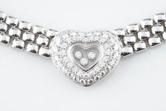 Chopard Happy Diamond 18 Karat White Gold Heart Necklace Original Box Included