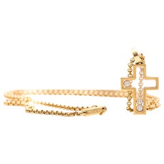 Chopard Happy Diamond 18 Karat Yellow Gold Cross Necklace
