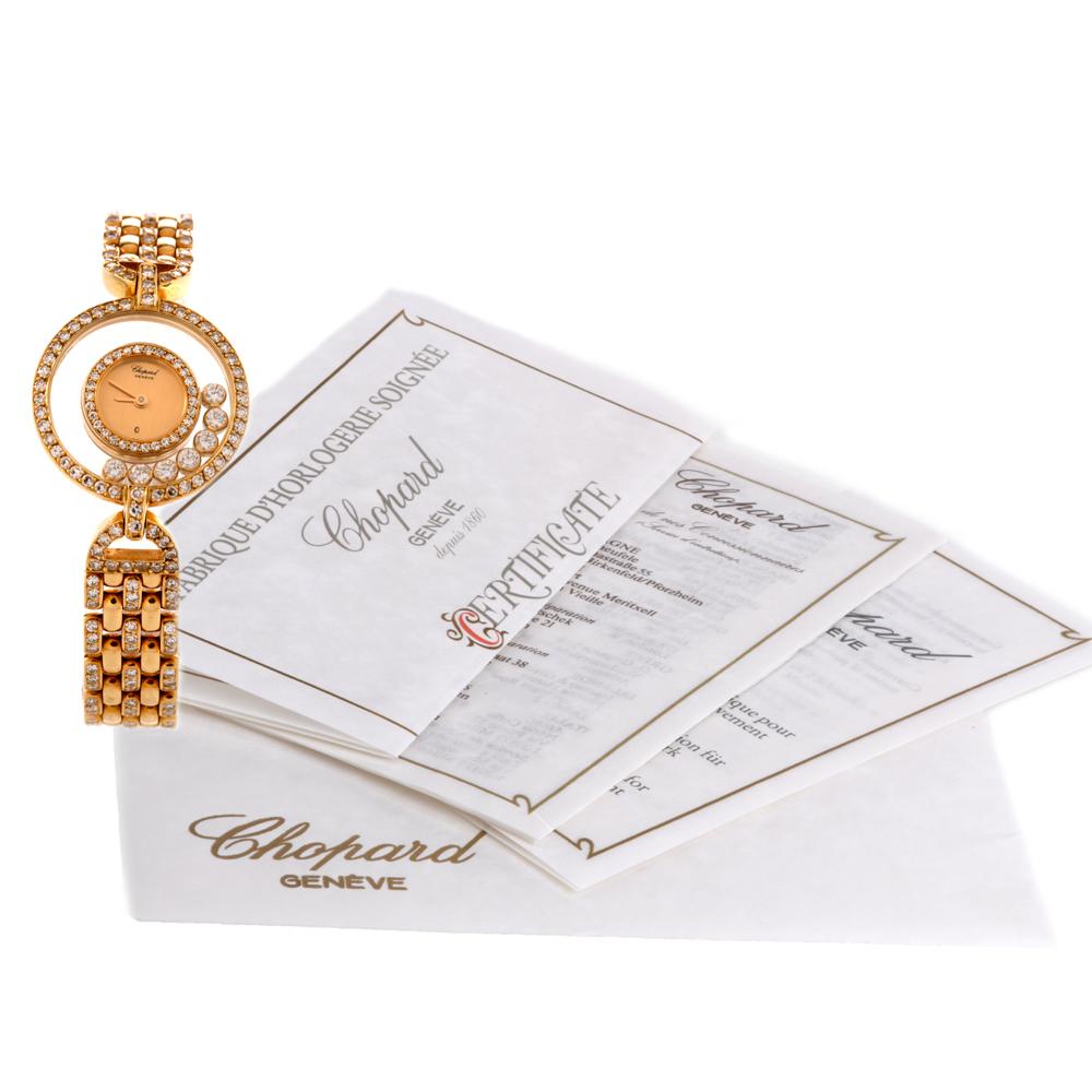 Chopard Happy Diamond 18 Karat Gold Damenuhr Refrence 4066 mit Diamanten 3