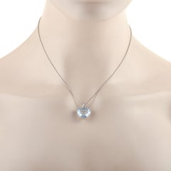 Chopard Happy Diamond 18K White Gold 0.18 Ct Diamond and Blue Heart-Shaped